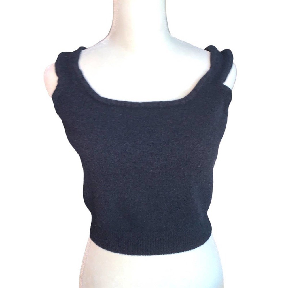 St. John Navy Blue Crop Top Tank Size Medium